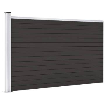 WPC Fence Panel 175x105 cm Black - Durable & Stylish Privacy Fencing