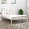 Bed Frame White Solid Wood Pine 150x200 cm King Size Colour white Size 150 x 200 cm 