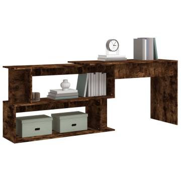 Modern Corner Desk Smoked Oak | 200x50 cm Engineered Wood