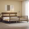 Bed Frame with Headboard Honey Brown 200x200 cm Solid Wood Colour honey brown Size 200 x 200 cm Model low 