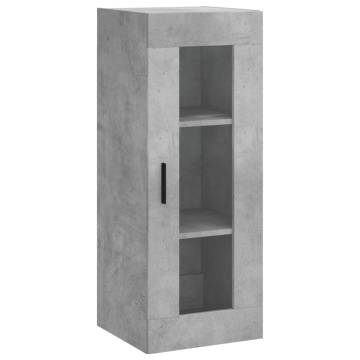 Stylish Highboard in Concrete Grey - 34.5x34x180 cm