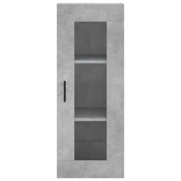 Stylish Highboard in Concrete Grey - 34.5x34x180 cm