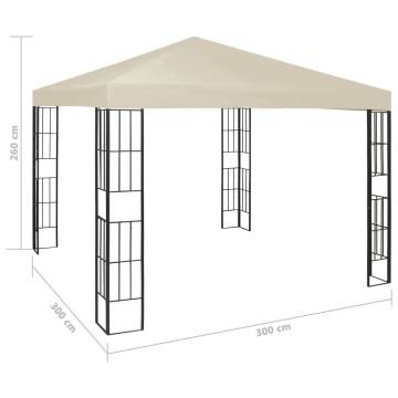 Elegant 3x3 m Cream Gazebo - Perfect for Outdoor Gatherings