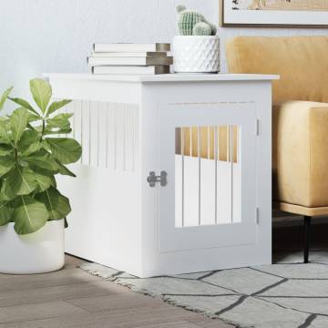 Stylish White Dog Crate Furniture - 55x75x65 cm | Hipo Market