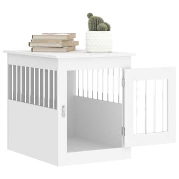 Stylish White Dog Crate Furniture - 55x75x65 cm | Hipo Market