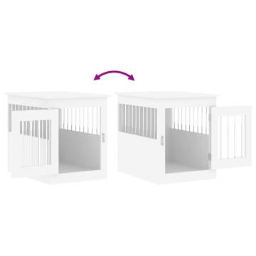 Stylish White Dog Crate Furniture - 55x75x65 cm | Hipo Market