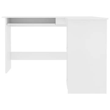 L-Shaped Corner Desk - White Engineered Wood | Hipo Market