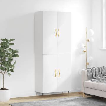 Stylish Highboard White 69.5x34x180 cm - Hipomarket