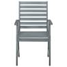 Outdoor Dining Chairs 2 pcs Grey Acacia Wood - Hipomarket