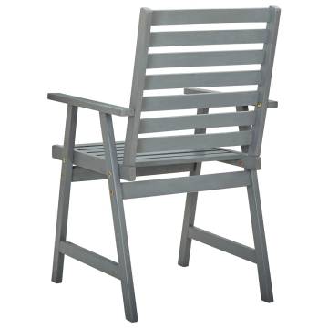 Outdoor Dining Chairs 2 pcs Grey Acacia Wood - Hipomarket