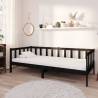 Day Bed Black Solid Pinewood 90x200 cm Colour black Size 90 x 200 cm 