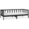 Day Bed Black Solid Pinewood 90x200 cm | Hipomarket