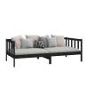 Day Bed Black Solid Pinewood 90x200 cm | Hipomarket