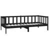 Day Bed Black Solid Pinewood 90x200 cm | Hipomarket