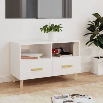 High Gloss White TV Cabinet | Stylish & Functional Design