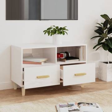 High Gloss White TV Cabinet | Stylish & Functional Design