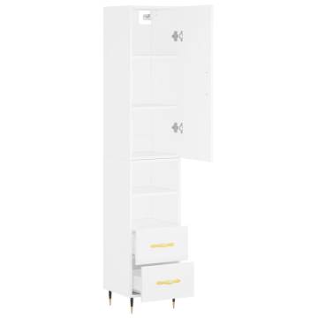 Stylish Highboard White 34.5x34x180 cm - Engineered Wood