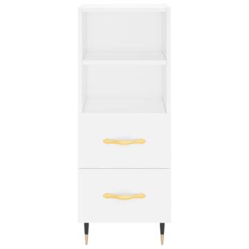 Stylish Highboard White 34.5x34x180 cm - Engineered Wood