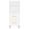 Stylish Highboard White 34.5x34x180 cm - Engineered Wood