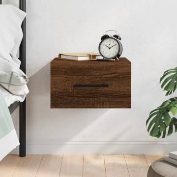 Wall-mounted Bedside Cabinet Brown Oak | Hipomarket UK