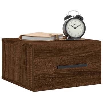 Wall-mounted Bedside Cabinet Brown Oak | Hipomarket UK