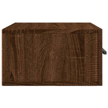 Wall-mounted Bedside Cabinet Brown Oak | Hipomarket UK