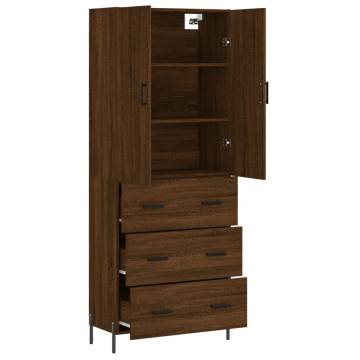 Stylish Highboard Brown Oak | Engineered Wood Furniture