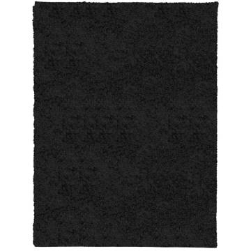 Modern Shaggy Rug PAMPLONA - Black 300x400 cm | Hipo Market