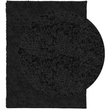 Modern Shaggy Rug PAMPLONA - Black 300x400 cm | Hipo Market