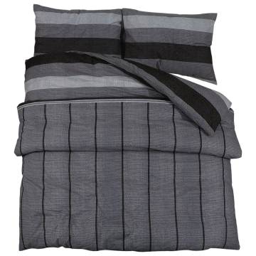 Dark Grey Duvet Cover Set 220x240 cm Cotton | Hipomarket