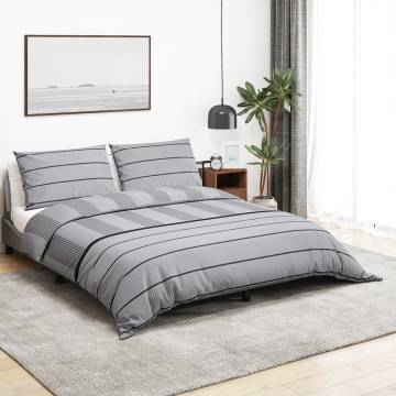 Duvet Cover Set Grey 200x200 cm Cotton - Hipomarket