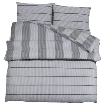 Duvet Cover Set Grey 200x200 cm Cotton - Hipomarket