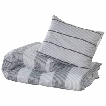 Duvet Cover Set Grey 200x200 cm Cotton - Hipomarket