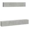 4 Piece Concrete Grey TV Cabinet Set | Stylish & Sturdy Design