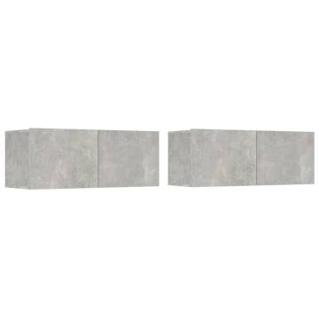 4 Piece Concrete Grey TV Cabinet Set | Stylish & Sturdy Design