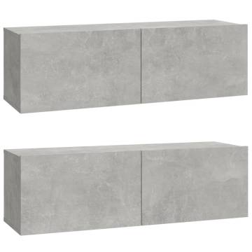 4 Piece Concrete Grey TV Cabinet Set | Stylish & Sturdy Design