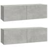 4 Piece Concrete Grey TV Cabinet Set | Stylish & Sturdy Design