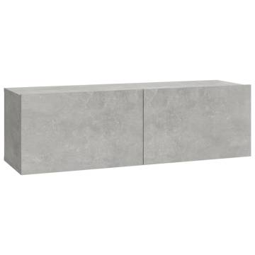 4 Piece Concrete Grey TV Cabinet Set | Stylish & Sturdy Design