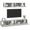 4 Piece Concrete Grey TV Cabinet Set | Stylish & Sturdy Design