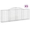 Arched Gabion Baskets - 5 pcs 300x30x100/120 cm - Galvanised Iron