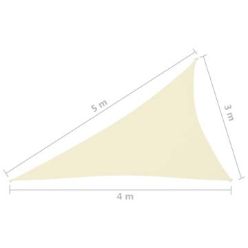 Sunshade Sail Oxford Fabric Triangular 3x4x5 m - Cream