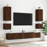 TV Wall Cabinet with LED Lights - Brown Oak | Hipomarket