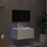 TV Wall Cabinet with LED Lights - White 60x35x31 cm