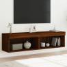 TV Cabinets with LED Lights 2 pcs Brown Oak 60x30x30 cm Colour brown oak Quantity in Package 2 Width 60 cm 