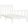 White Solid Wood Pine Bed Frame 100x200 cm | Hipo Market