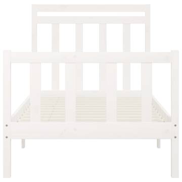 White Solid Wood Pine Bed Frame 100x200 cm | Hipo Market