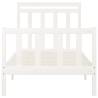 White Solid Wood Pine Bed Frame 100x200 cm | Hipo Market