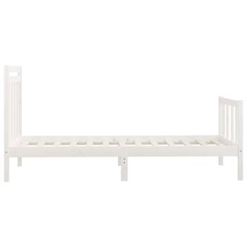 White Solid Wood Pine Bed Frame 100x200 cm | Hipo Market