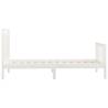 White Solid Wood Pine Bed Frame 100x200 cm | Hipo Market