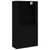 Stylish Highboard in Black Engineered Wood - Hipomarket